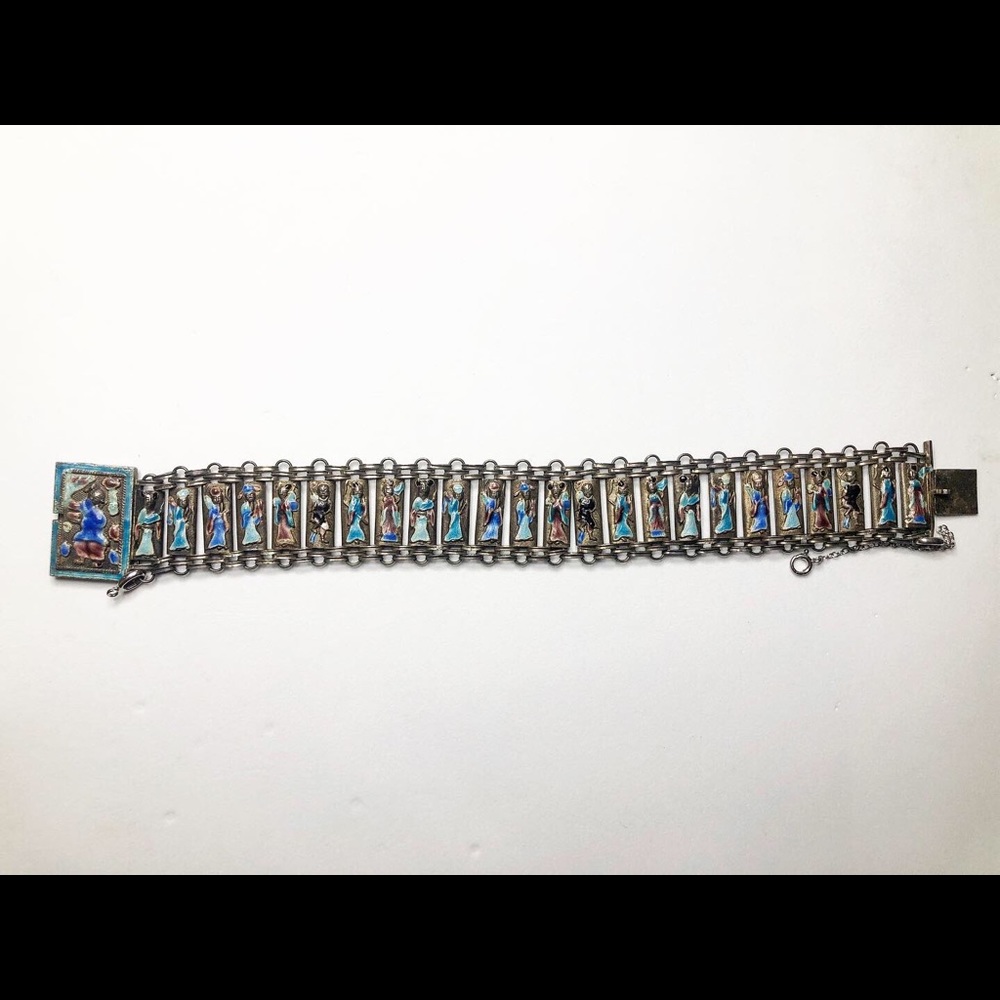 1920s Antique Chinese Silver Filigree Bracelet